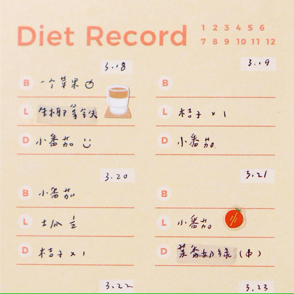 Afterglows | Food Record Memo Note Pad