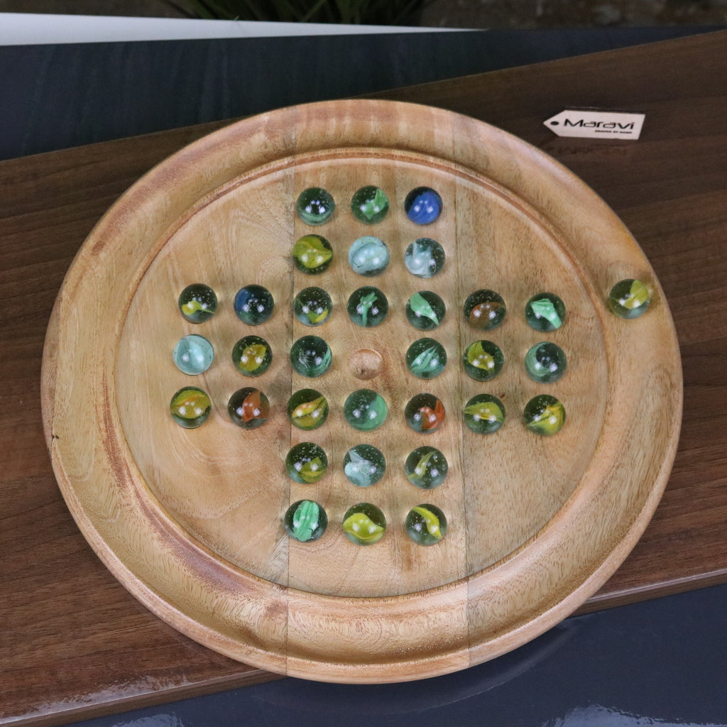 Dinod Large Wooden Solitaire Board Game Set