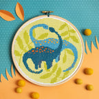 Diplodocus Dinosaur Cross Stitch Kit for Beginners