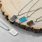 Personalised Men's Blue Turquoise Dog Tag Necklace