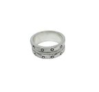 One Of A Kind Dots Ring – Handmade Chunky Silver Band for Men