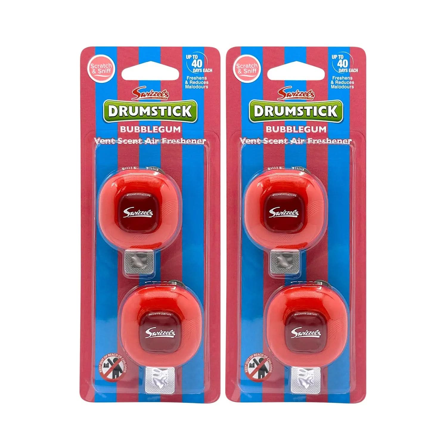 Swizzels Bubblegum Drumstick Twin Vent Clip Car Air Freshener