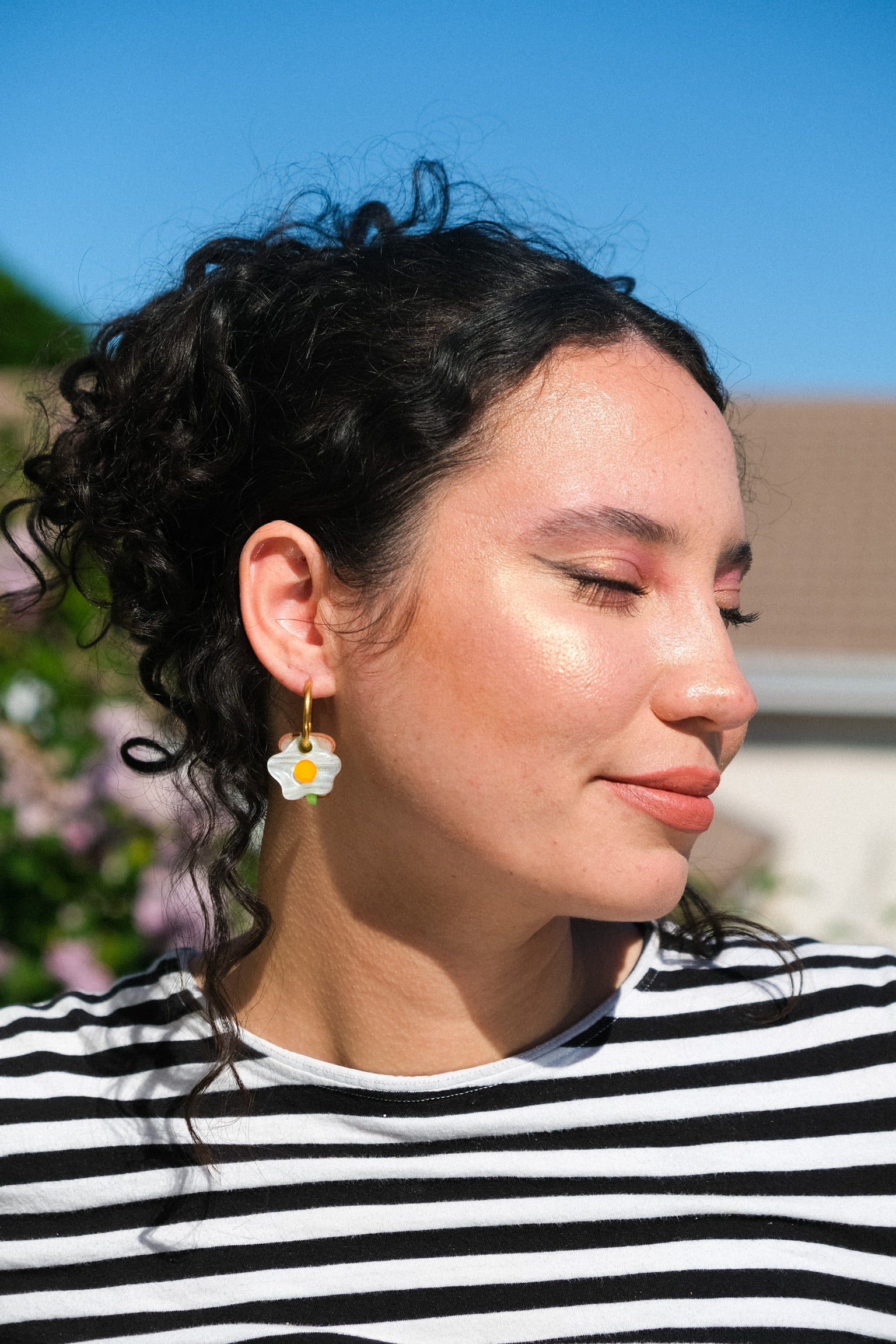 Avocado and Egg on Toast Hoop Earrings