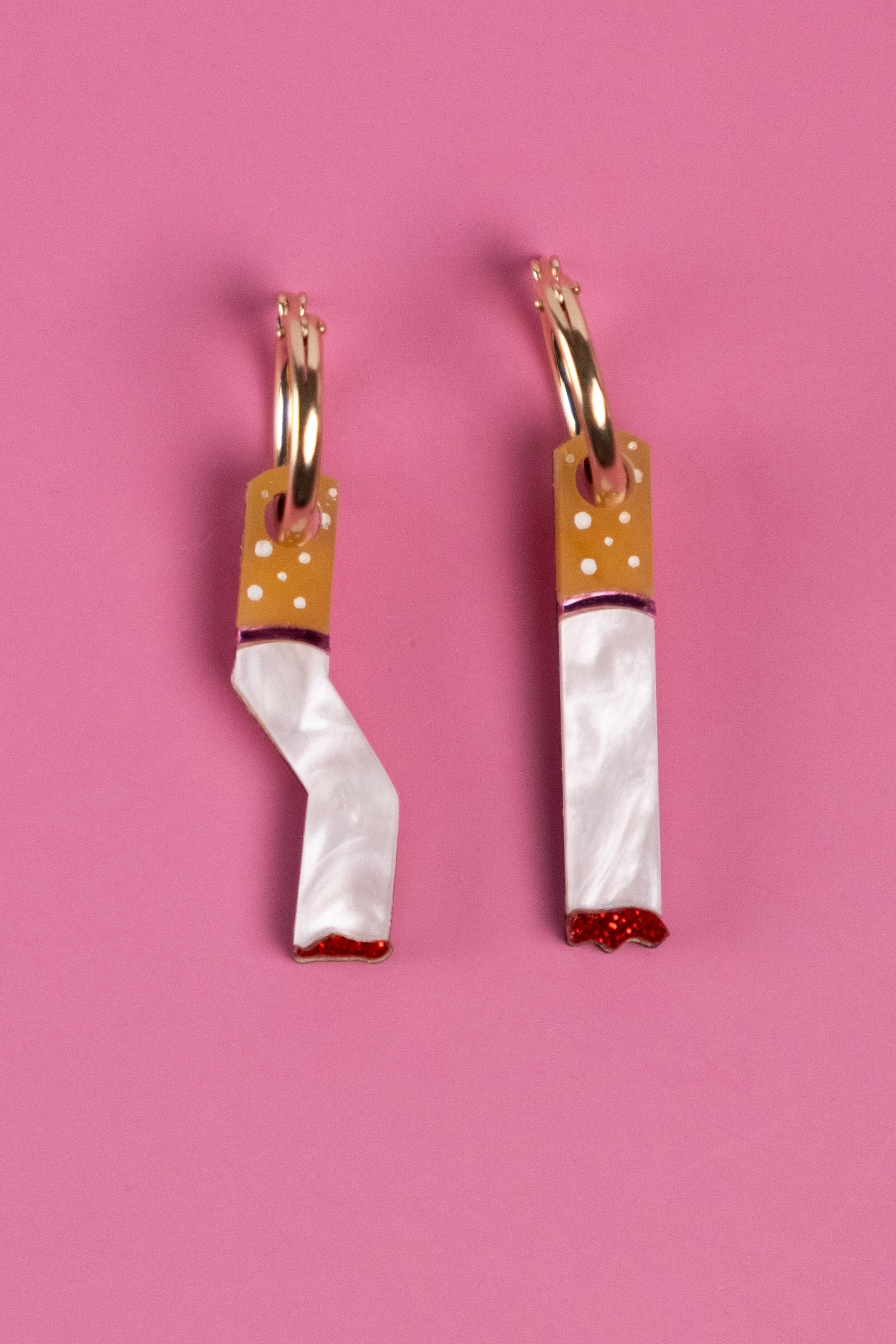 Cigarette Hoop Earrings