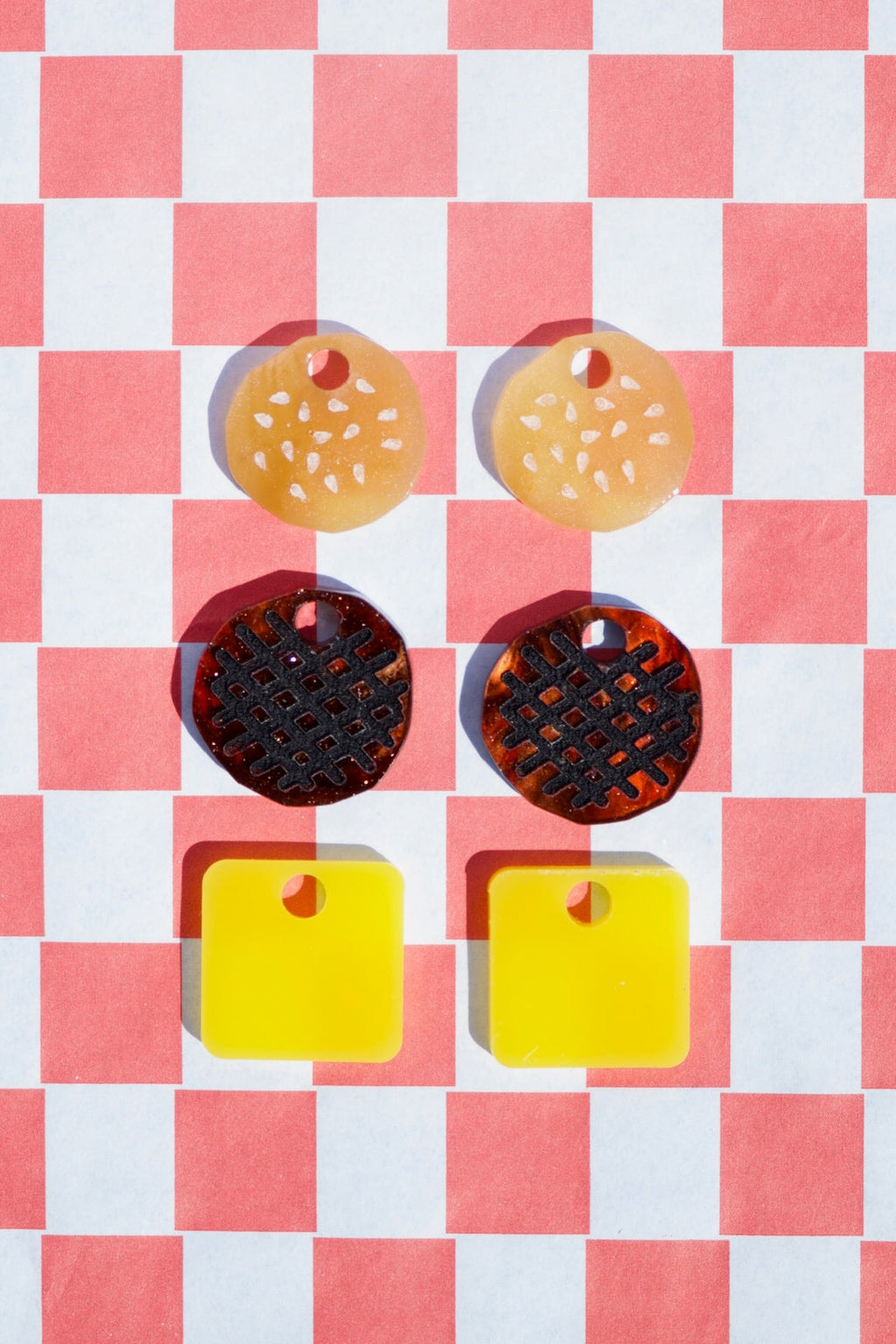 Cheese Burger Hoop Earrings