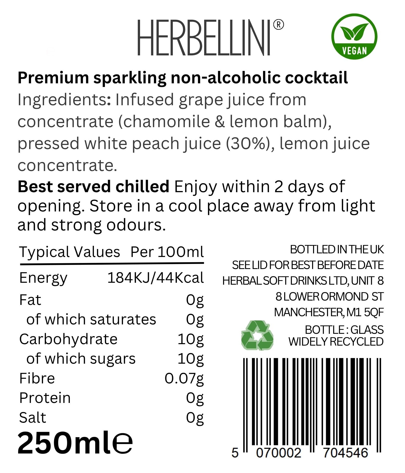 Alcohol-Free Peach Bellini Cocktail Infused With Botanicals