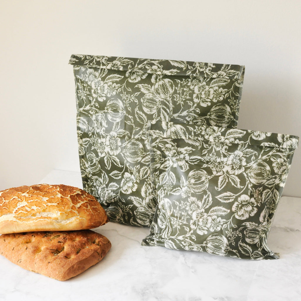 THE Beeswax Bag - Olive Heritage Floral