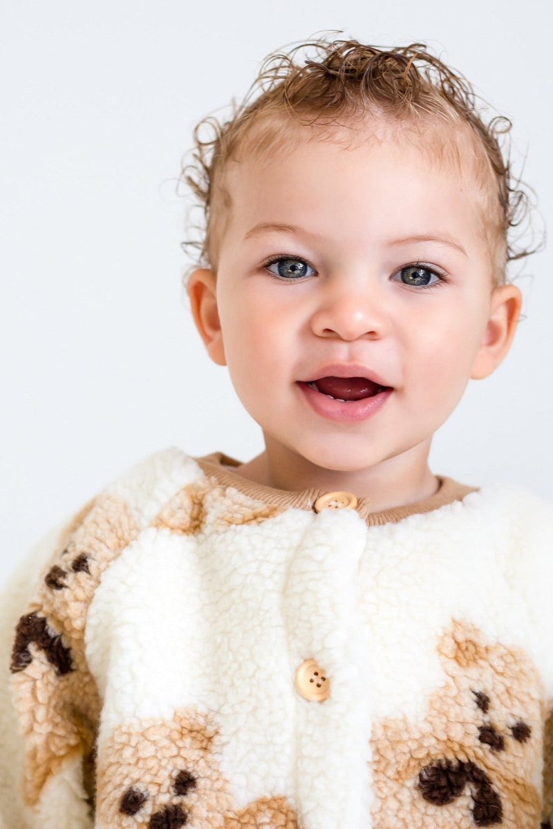 Bear Fleece Romper Cream or Brown