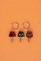 Candy Apple Hoop Earrings - Set of 3