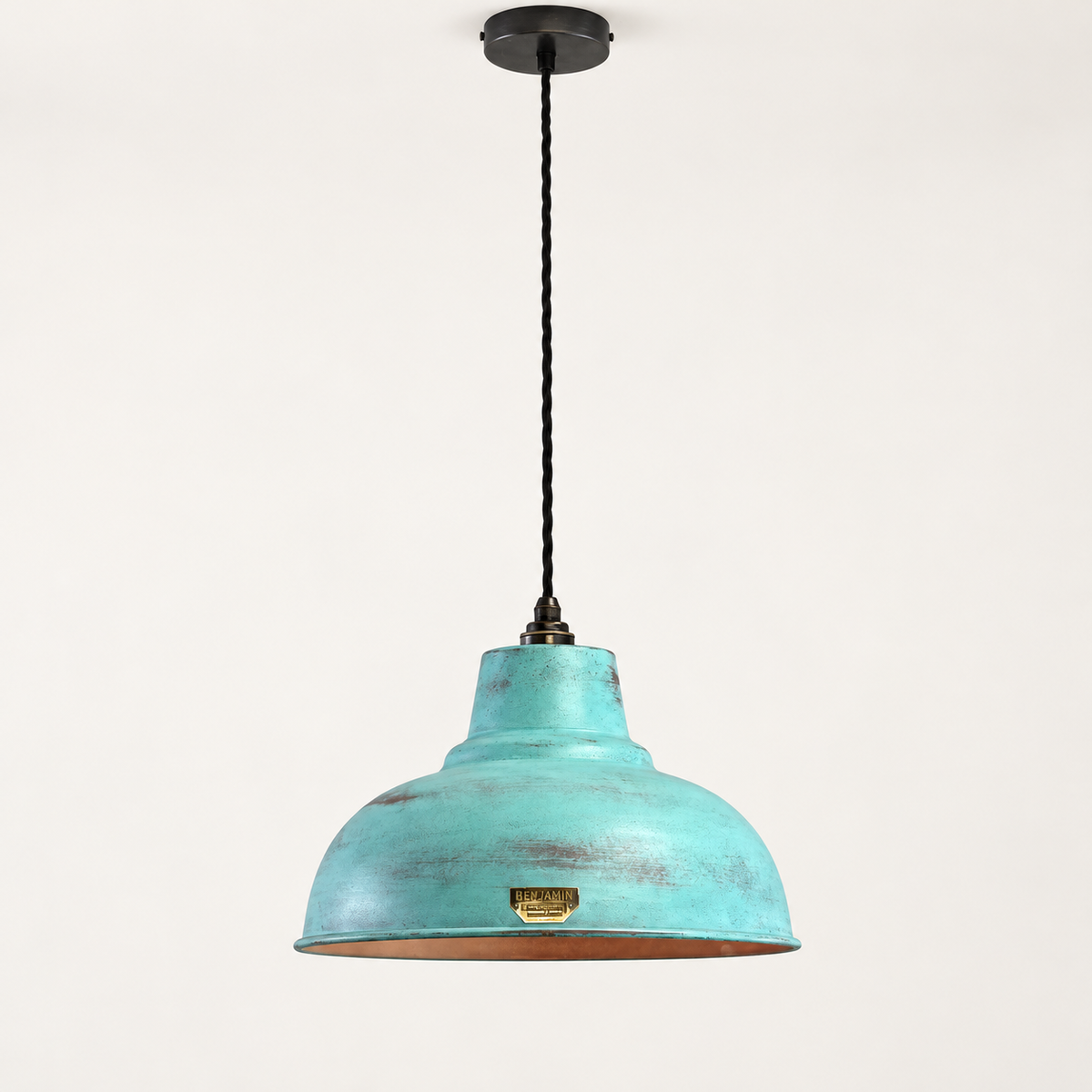 Salthouse XL Copper Verdigris Patina Lampshade Pendant Light - 14.5 Inch