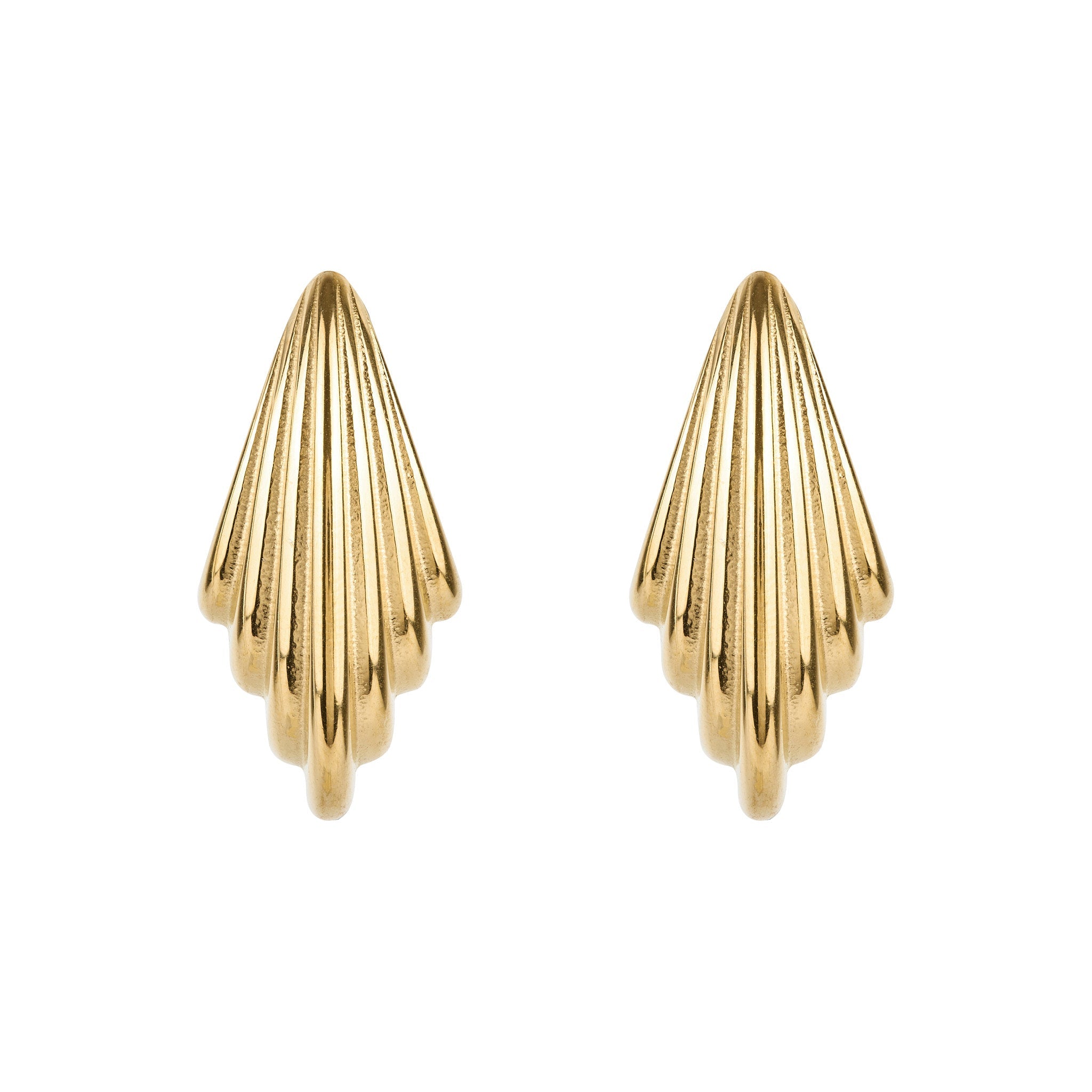 Chunky Gold Ridge Hoops