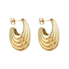Chunky Gold Ridge Hoops