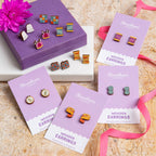 Granny Square Wooden Earrings  - Crochet Gift