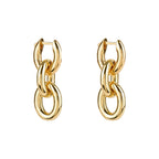 Triple Gold Hoop Drop Earrings