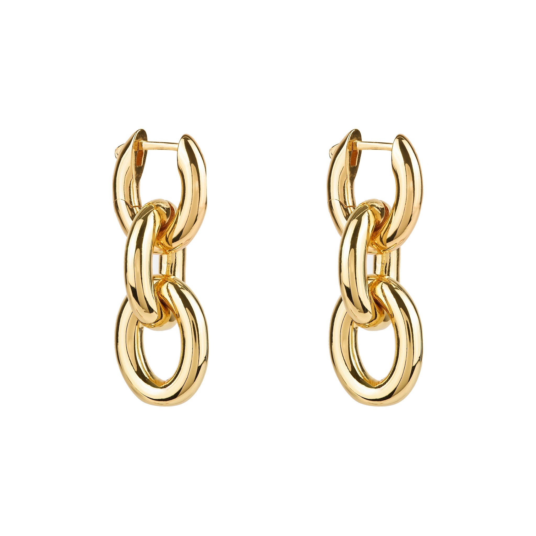 Triple Gold Hoop Drop Earrings