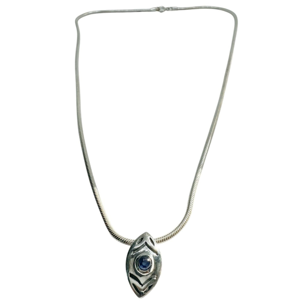 Eclipse Eye Unique Necklace – Sterling Silver & Blue Sapphire