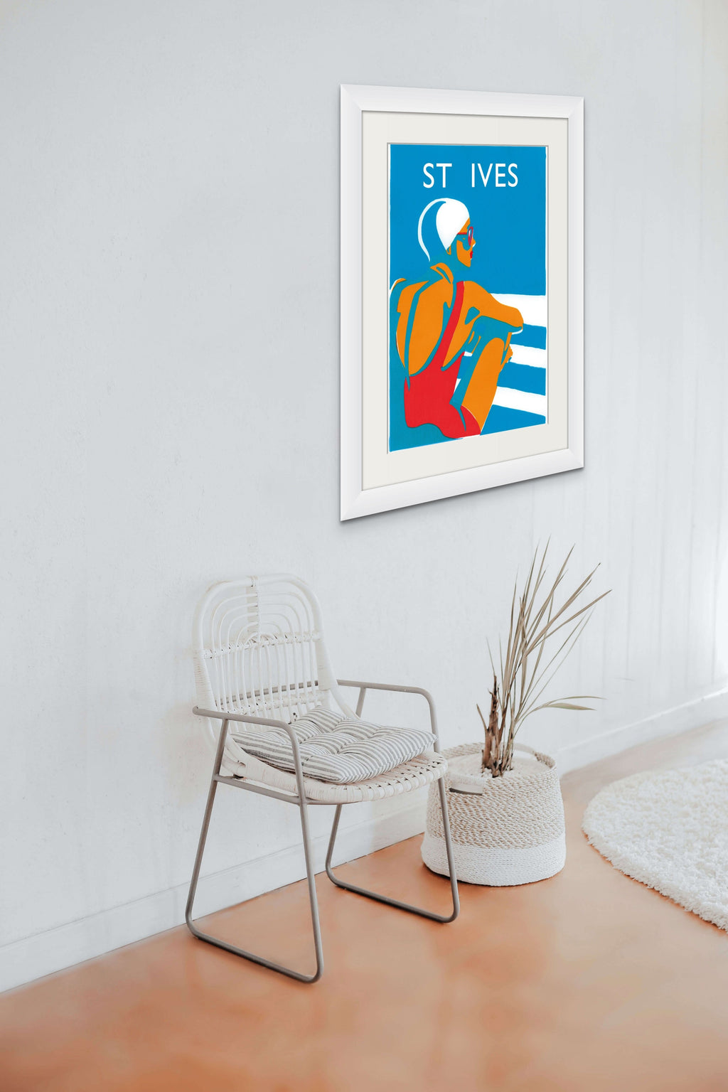 Eliza sat by Pool-Penzance-St Ives-Perranporth- Giclée Screen Print
