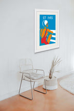 Eliza sat by Pool-Penzance-St Ives-Perranporth- Giclée Screen Print
