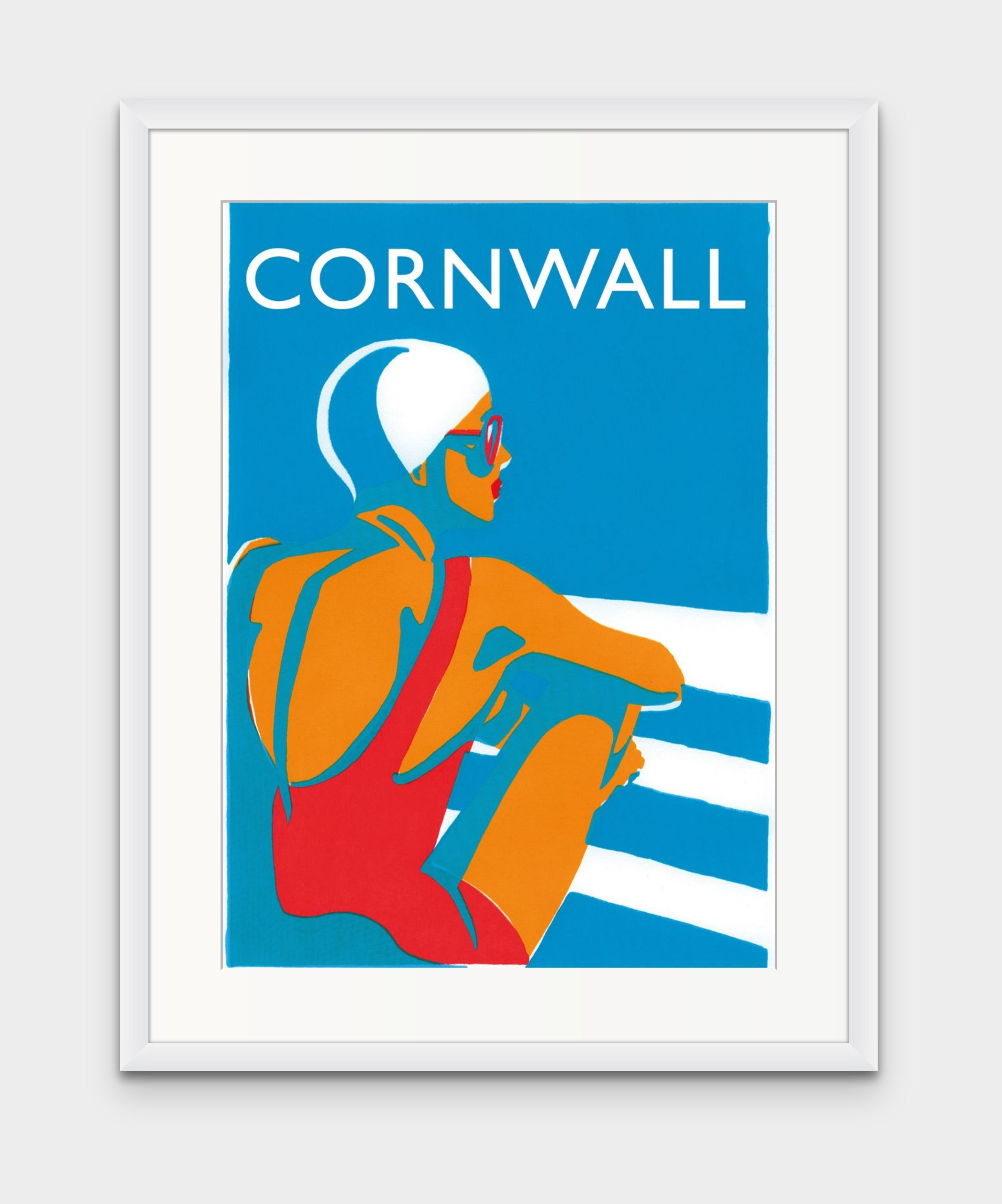 Eliza sat by Pool-Penzance-St Ives-Perranporth- Giclée Screen Print