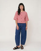Elle Burgandy Gingham Top