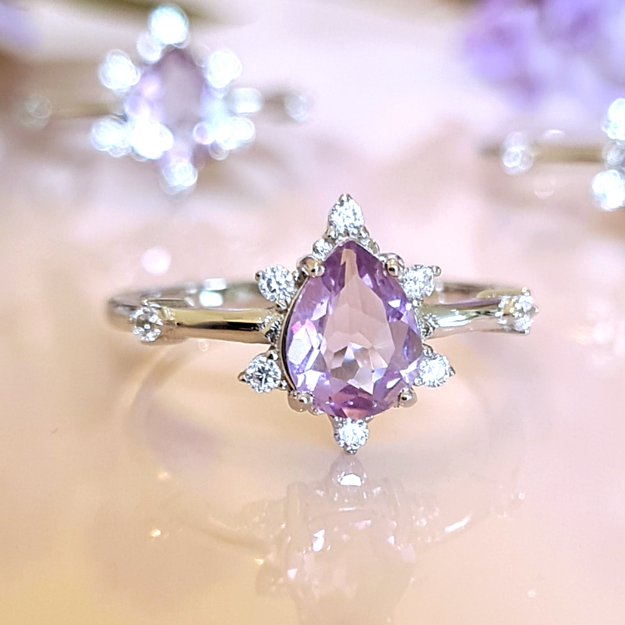 Estelle Lavender Amethyst Ring in Sterling Silver