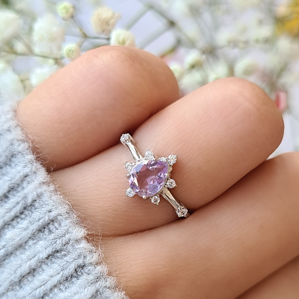 Estelle Lavender Amethyst Ring in Sterling Silver