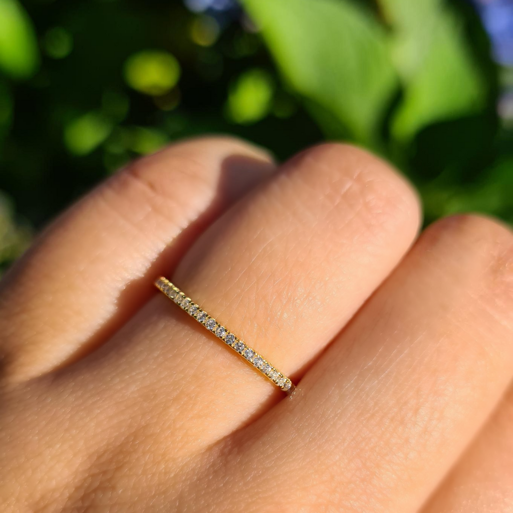 Thin Full Eternity Ring (1.2 mm) in Gold