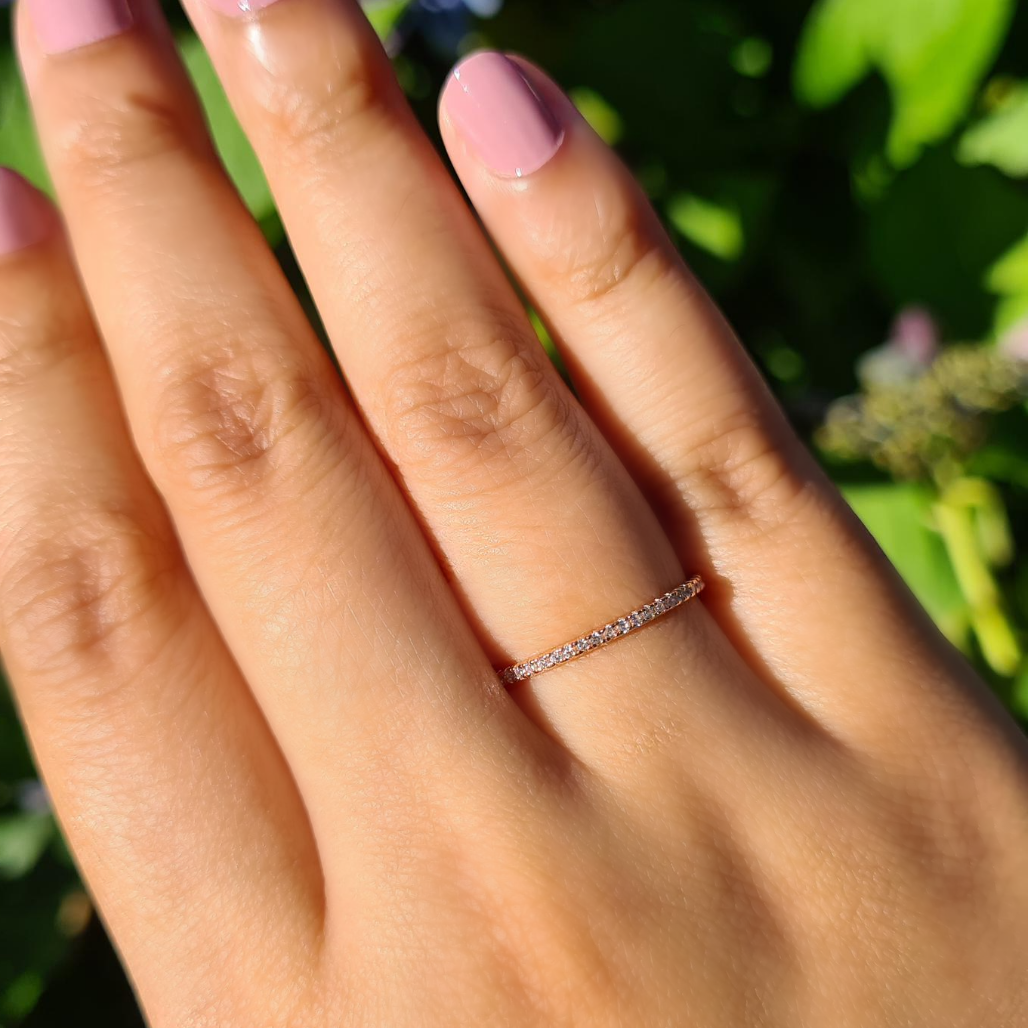 Thin Full Eternity Ring (1.2 mm) in Rose Gold