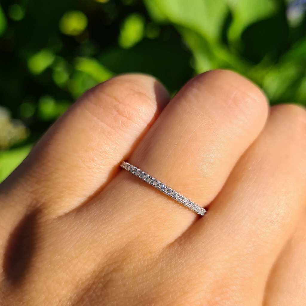 Thin Full Eternity Ring (1.2 mm) in Sterling Silver