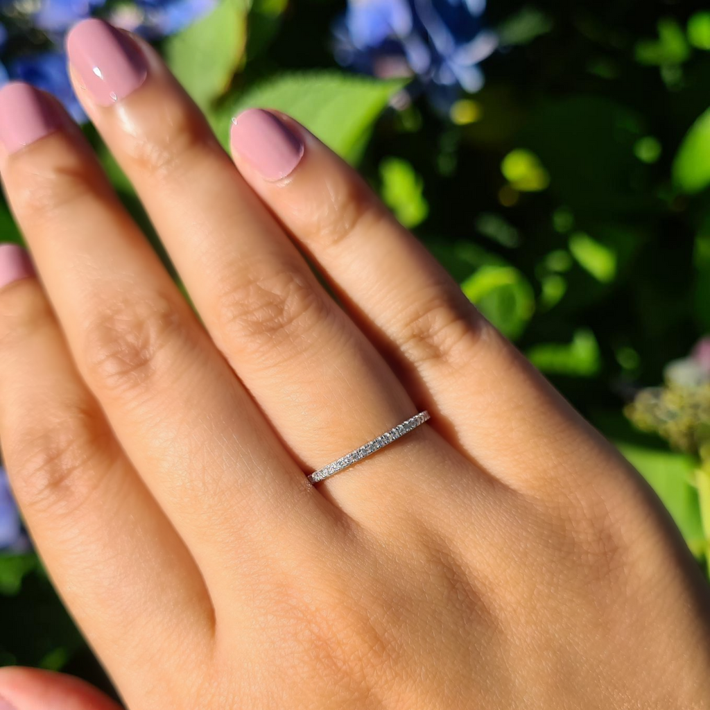 Thin Full Eternity Ring (1.2 mm) in Sterling Silver