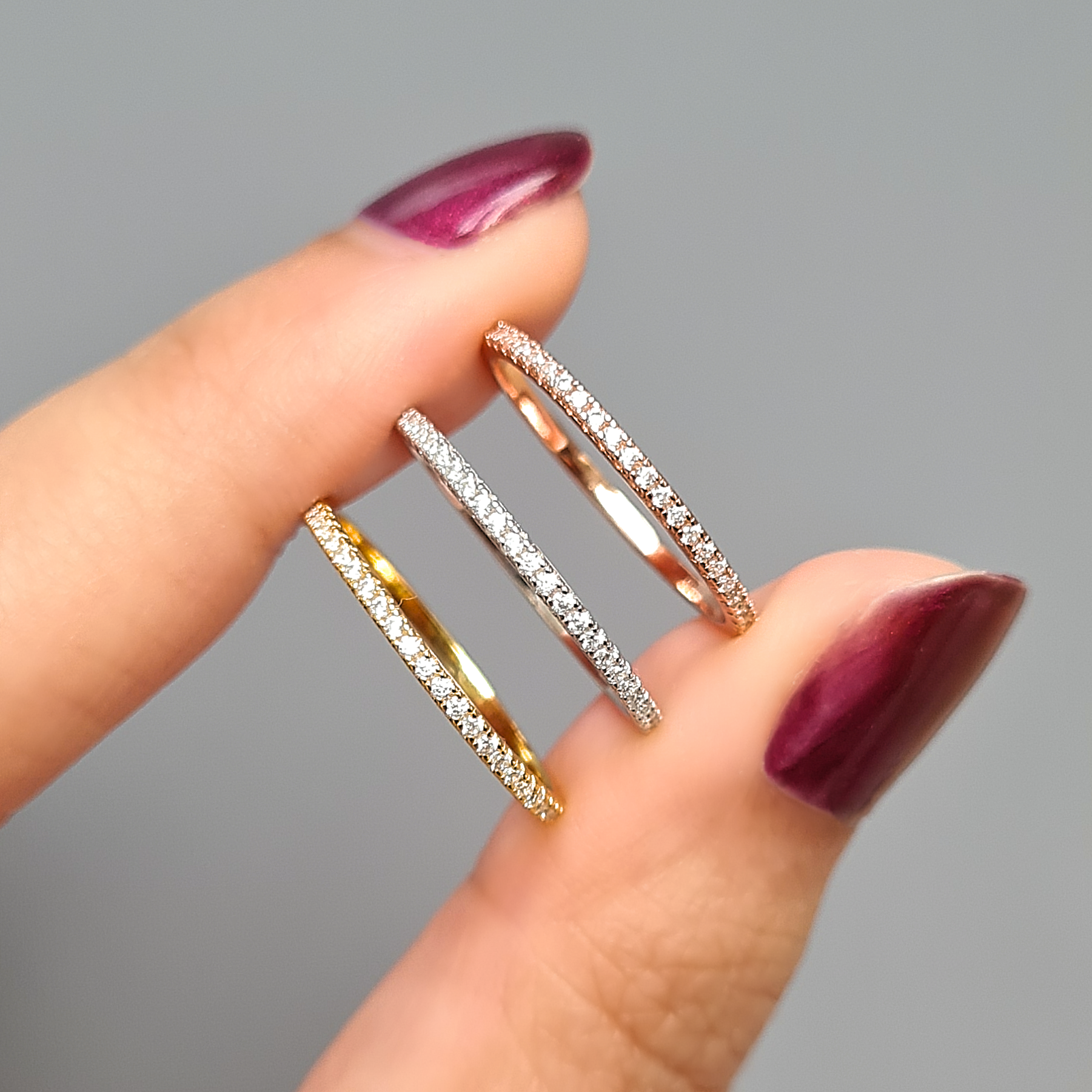 Thin Full Eternity Ring (1.2 mm) in Sterling Silver