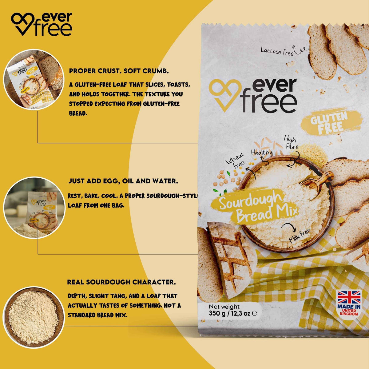 EverFree Gluten-Free Bread Mix - 350g | Pack of 3