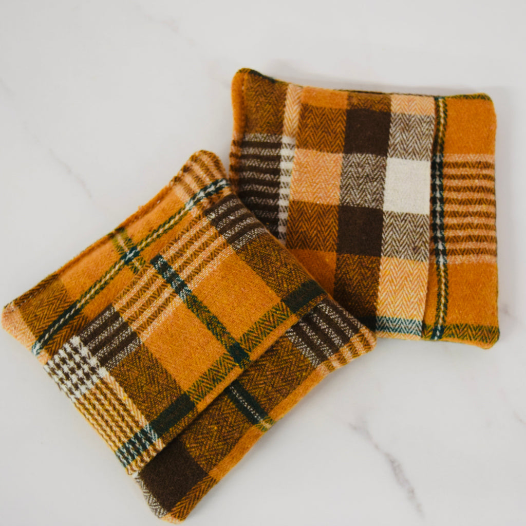 Hand Warmers – Soft Burnt Orange Highland Tartan