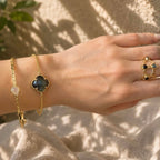 Thalia Adjustable Gemstone Ring: Labradorite