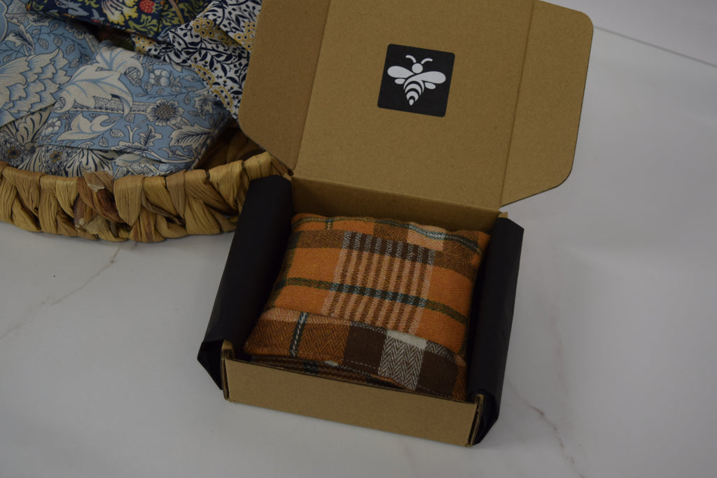Hand Warmers – Soft Burnt Orange Highland Tartan