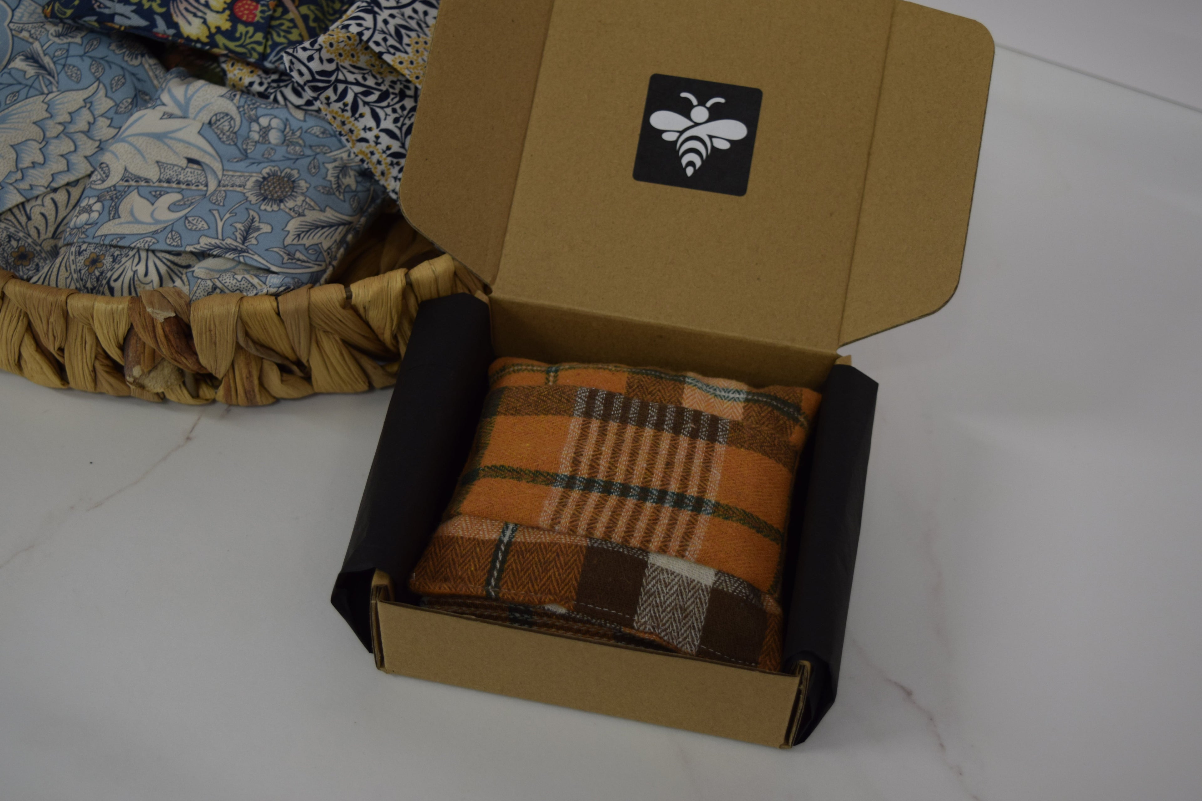Hand Warmers – Soft Burnt Orange Highland Tartan