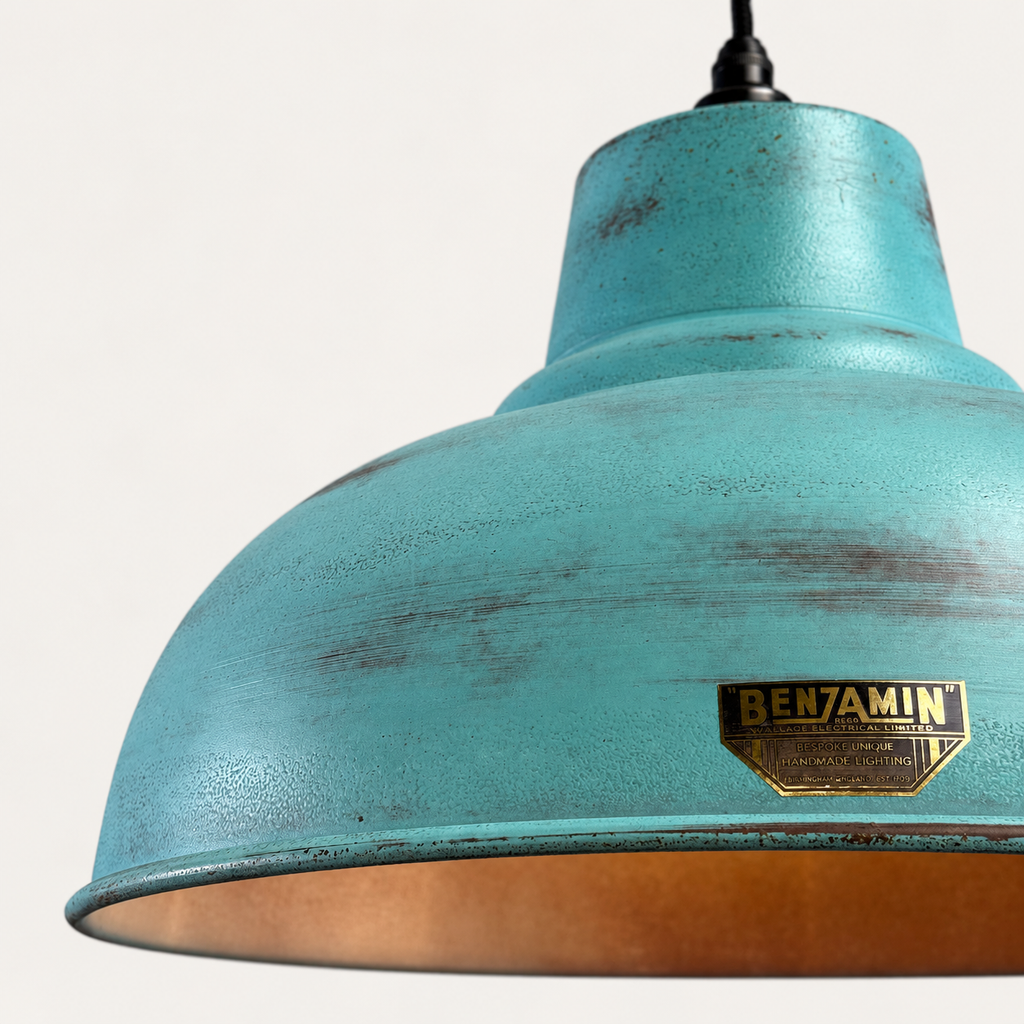 Salthouse XL Copper Verdigris Patina Lampshade Pendant Light - 14.5 Inch