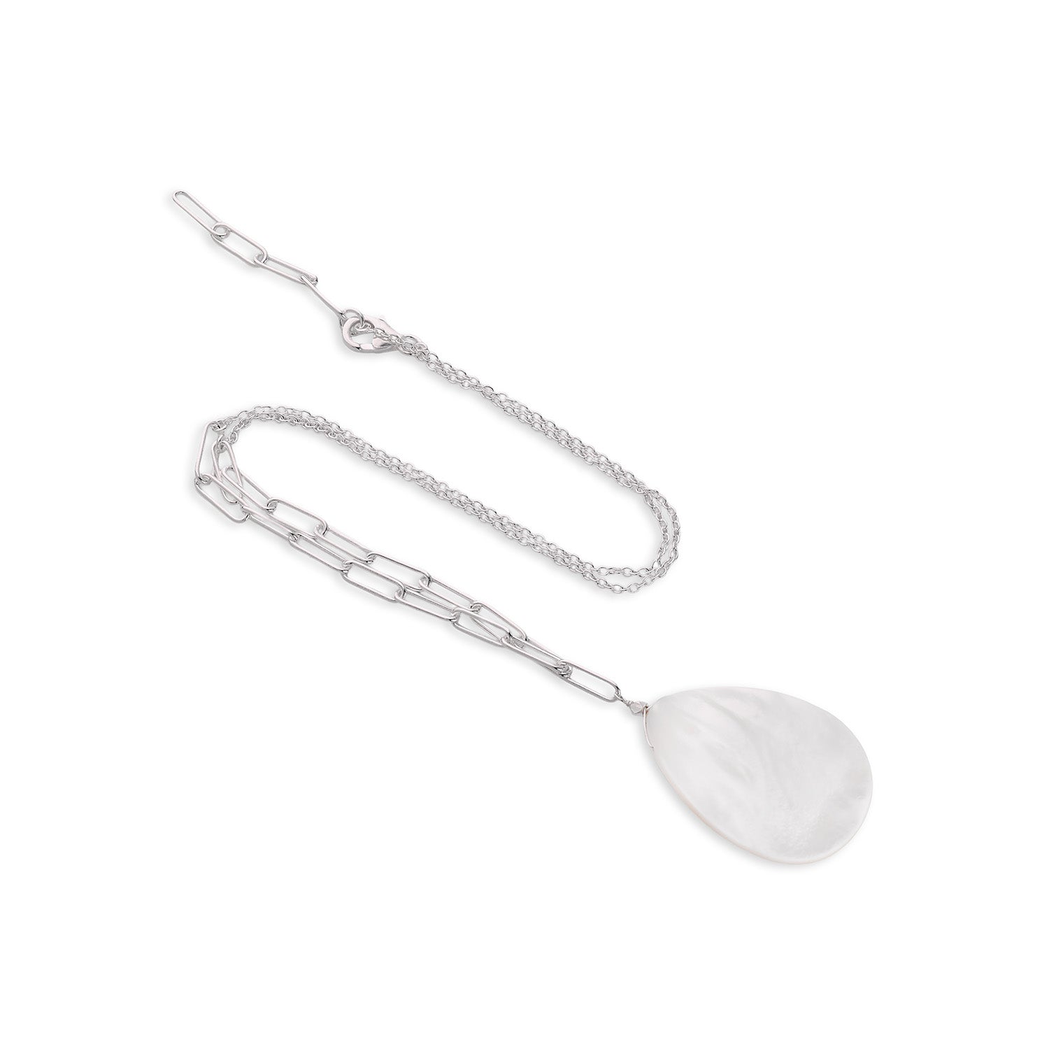 Selene Fine Silver Pendant Necklace Mother of Pearl