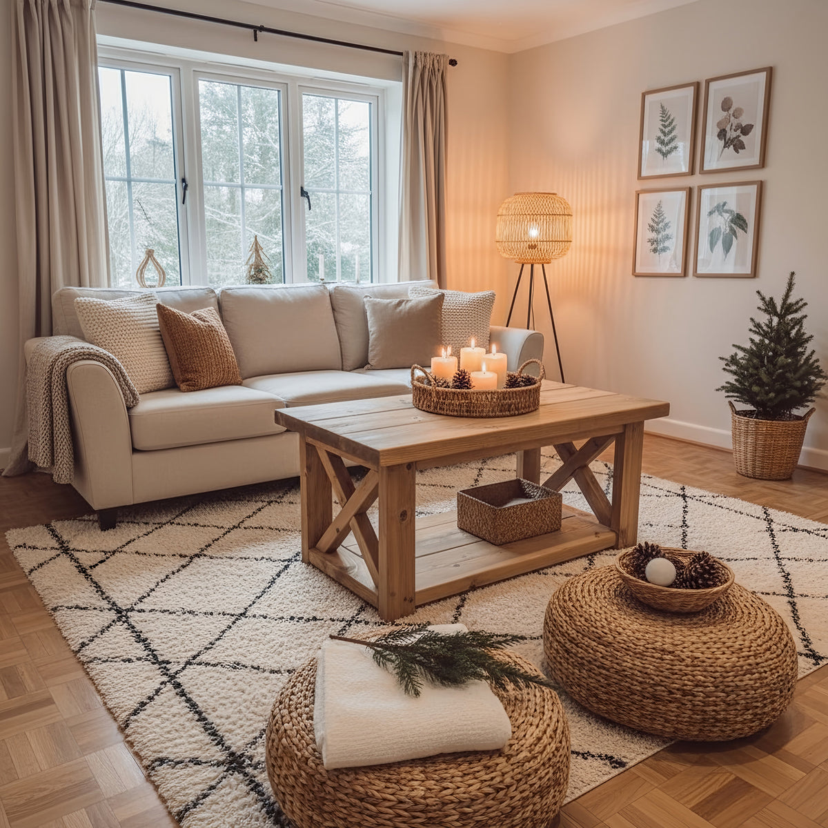 Farmhouse Coffee Table With Shelf