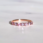 Pink Sapphire & Pink Amethyst Half Eternity Band in 18K Rose Gold Vermeil