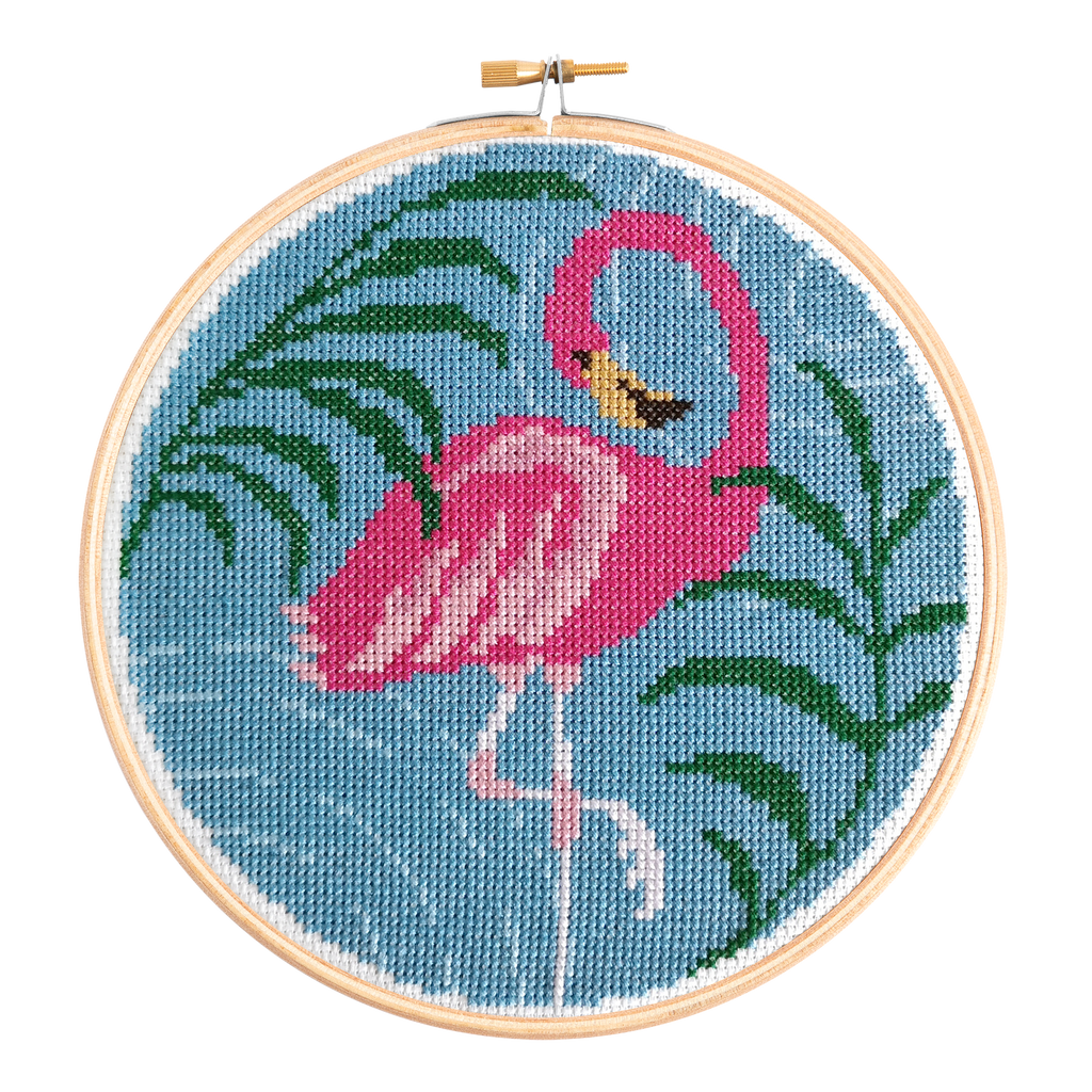 Flamingo Cross Stitch Kit for Beginners