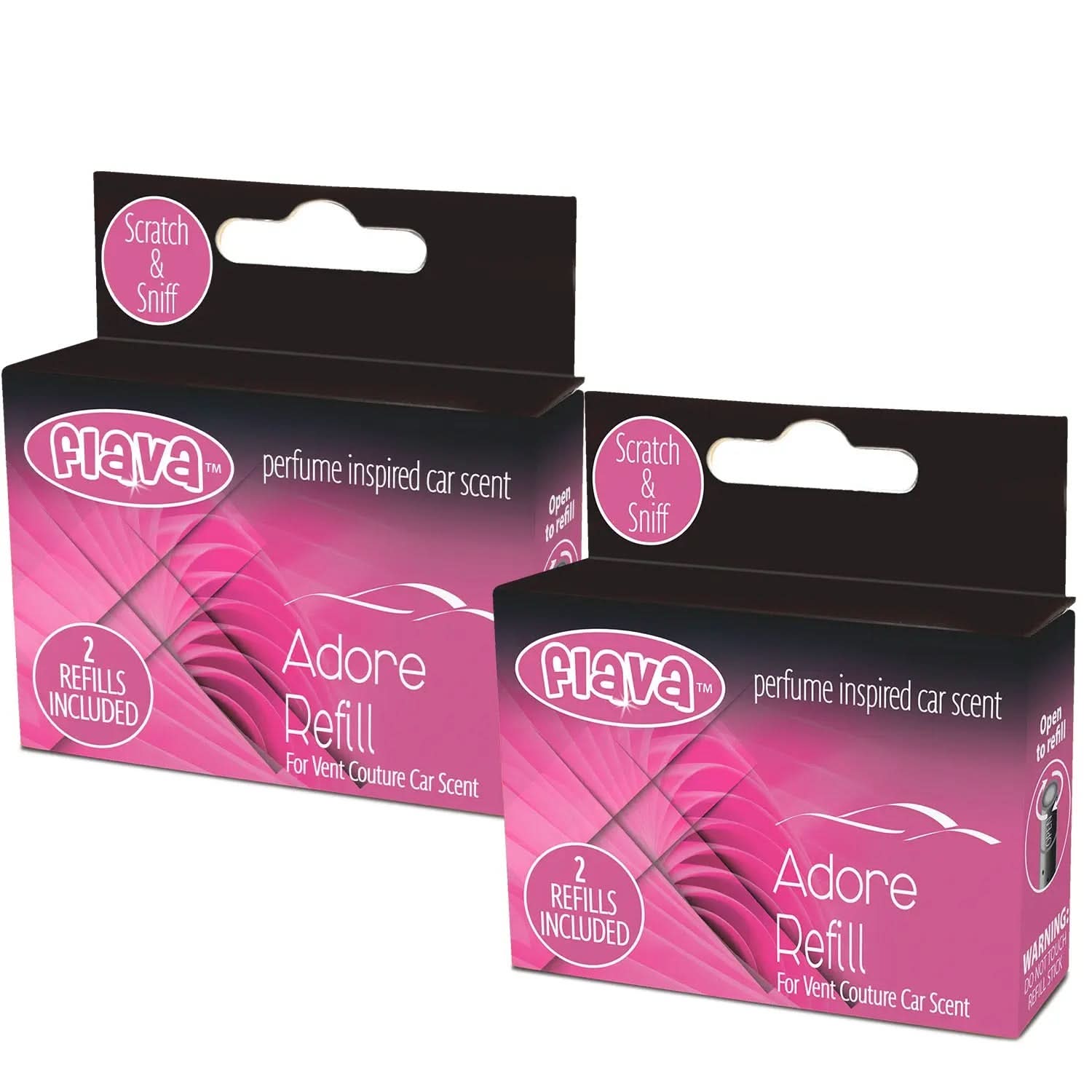Flava Couture 2 Pack Refill Stick For Refillable Vent Car Air Fresheners - Adore