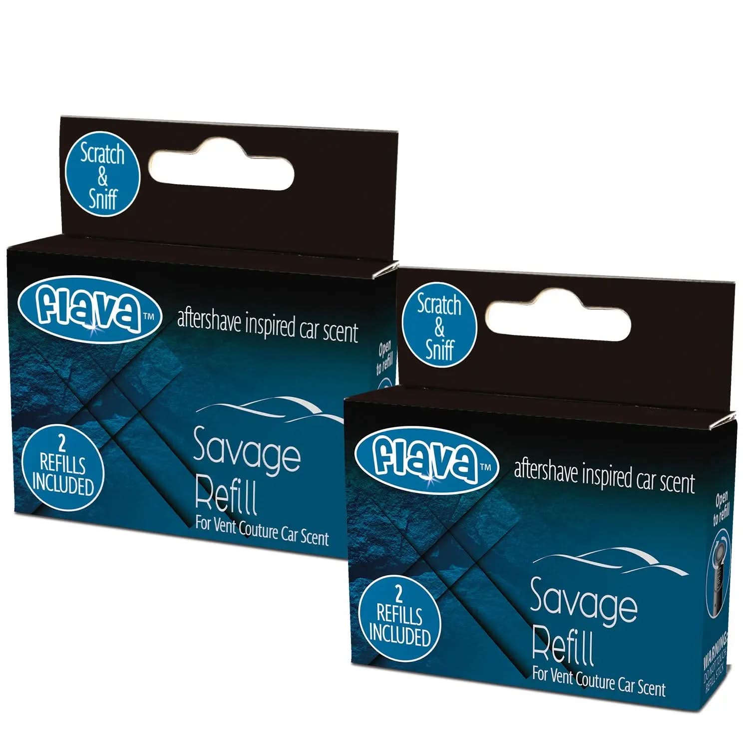 Flava Couture 2 Pack Refill Stick For Refillable Vent Car Air Fresheners - Savage