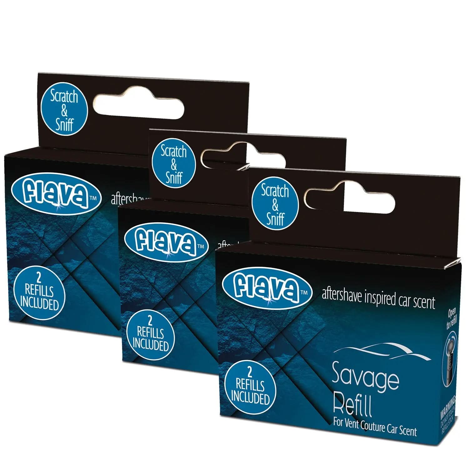 Flava Couture 2 Pack Refill Stick For Refillable Vent Car Air Fresheners - Savage