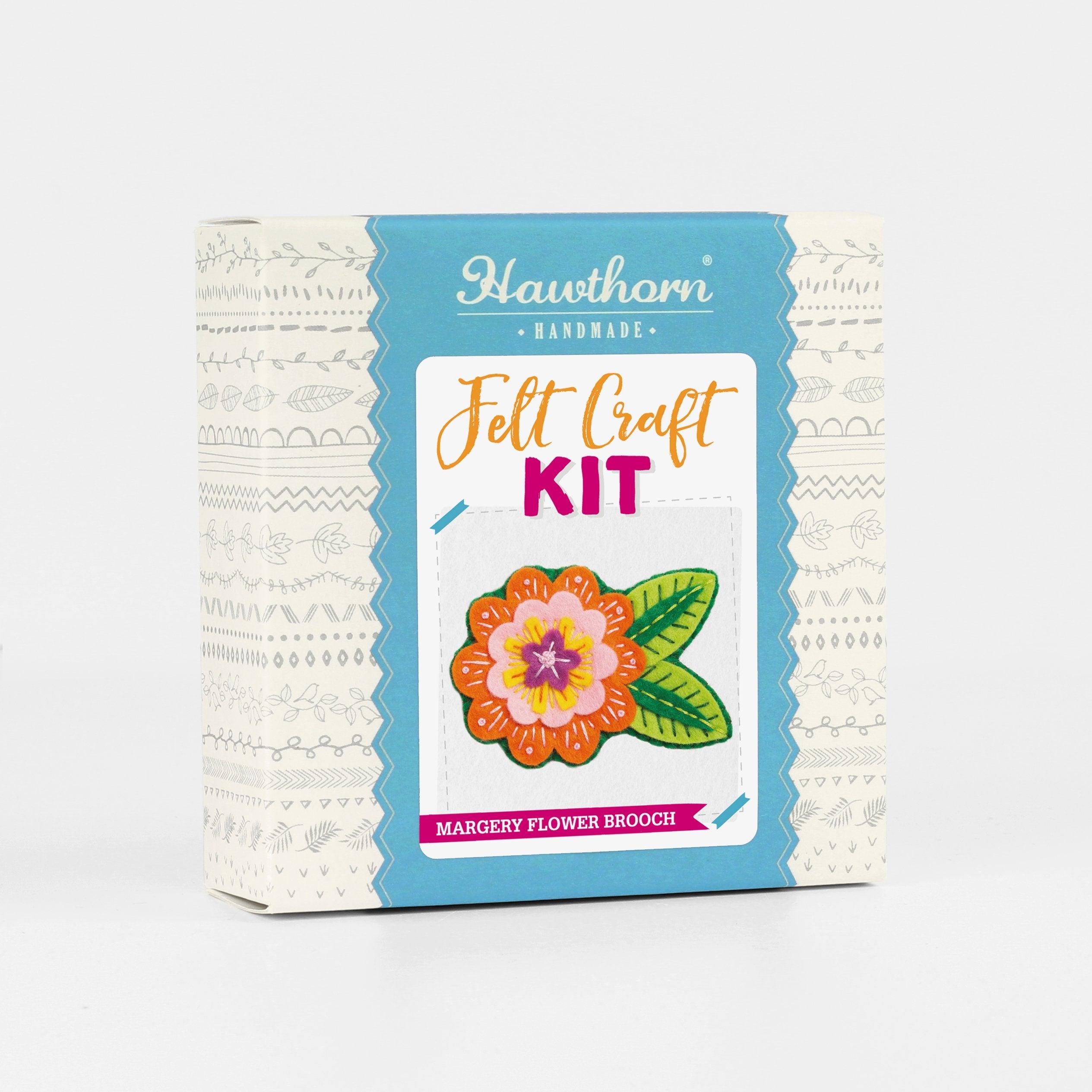 Margery Flower Felt Craft Brooch Kit for Beginners