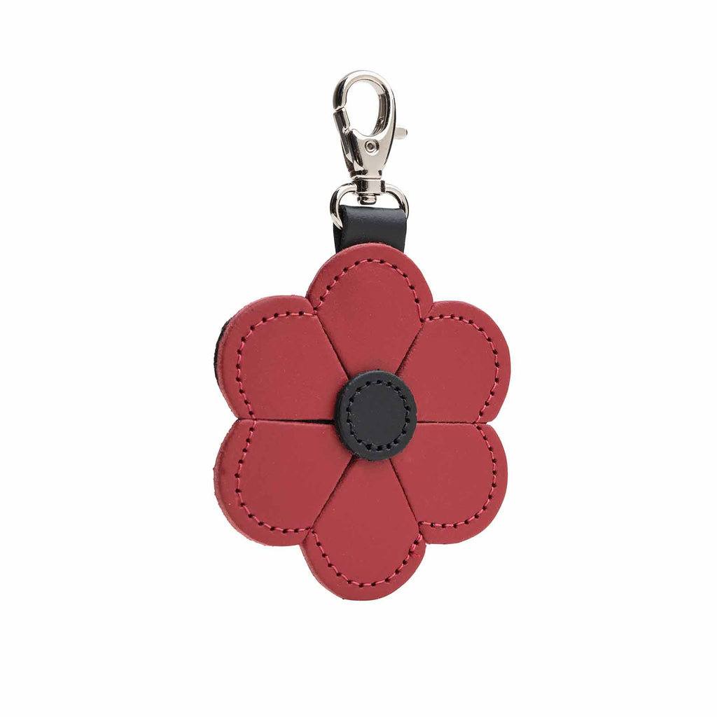 Flower bag charm - Red Poppy