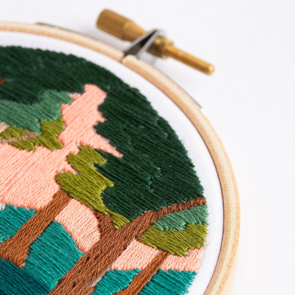 Forest Walk Landscape Mini Embroidery Kit for Beginners