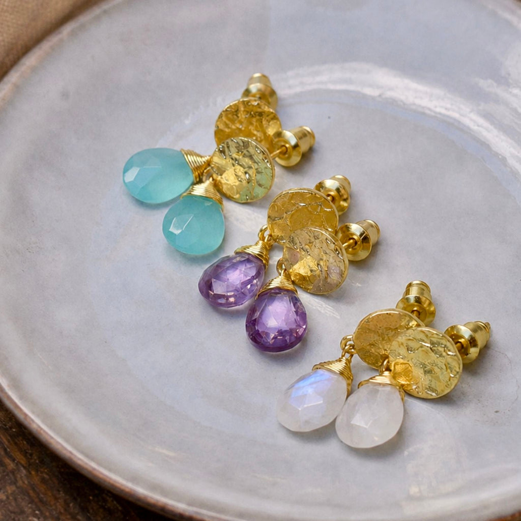 Classic Athena Drop Earrings: Moonstone