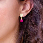 Classic Athena Kate Drop Earrings: Fuchsia Onyx