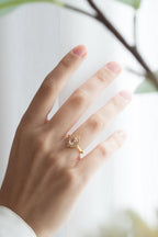 Pink Morganite Halo Ring in 18k Gold Vermeil